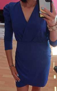 Kobaltowa elegancka sukienka