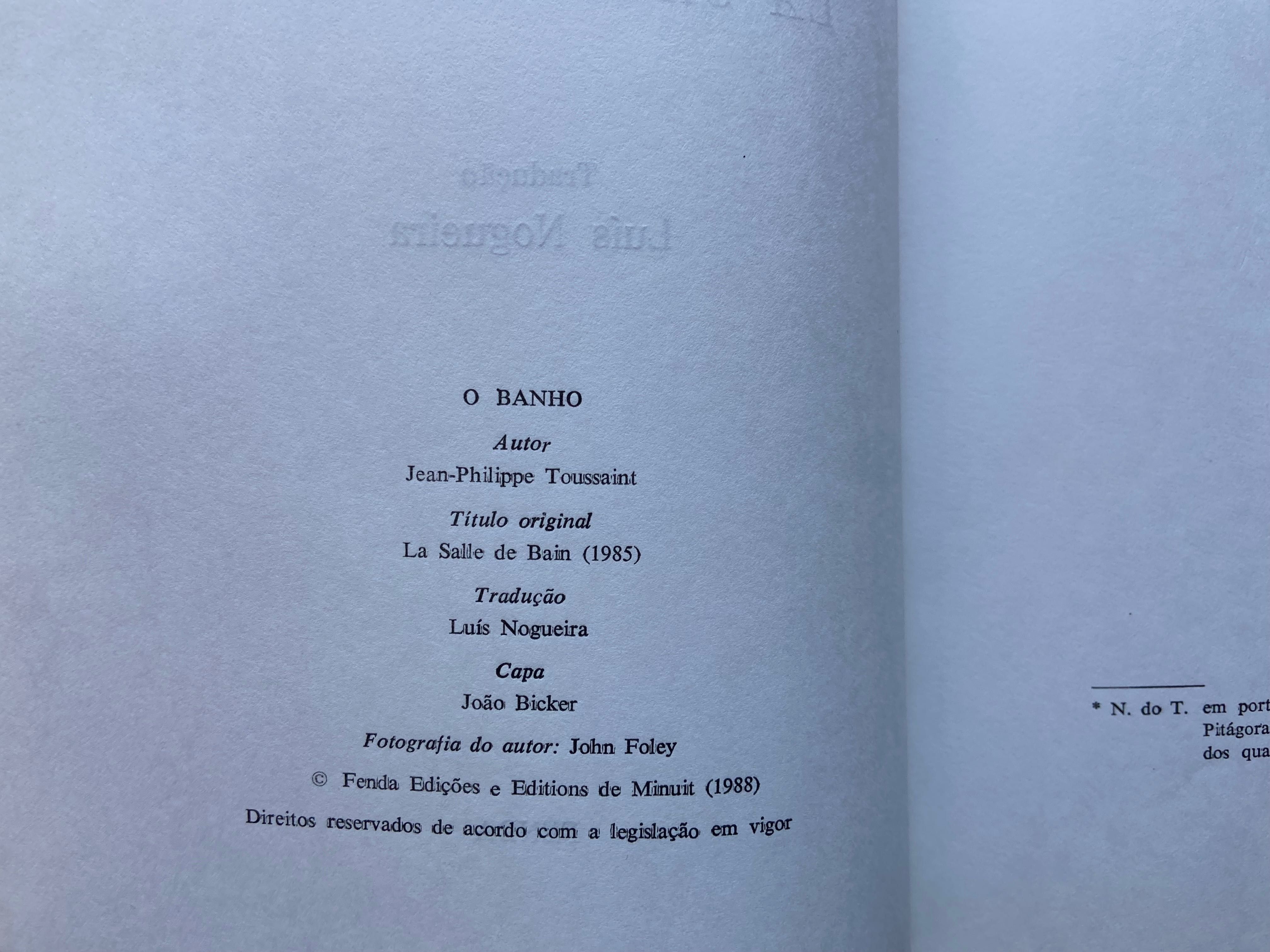 Livro Jean-Philippe Toussaint