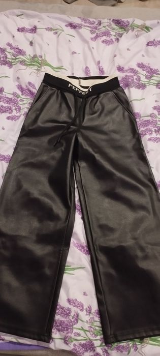 Штани екошкіра на флісі