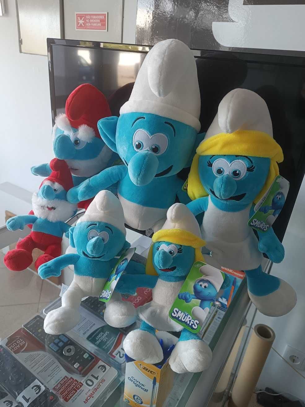 Peluches dos Smurfs 22,33 e 42cm