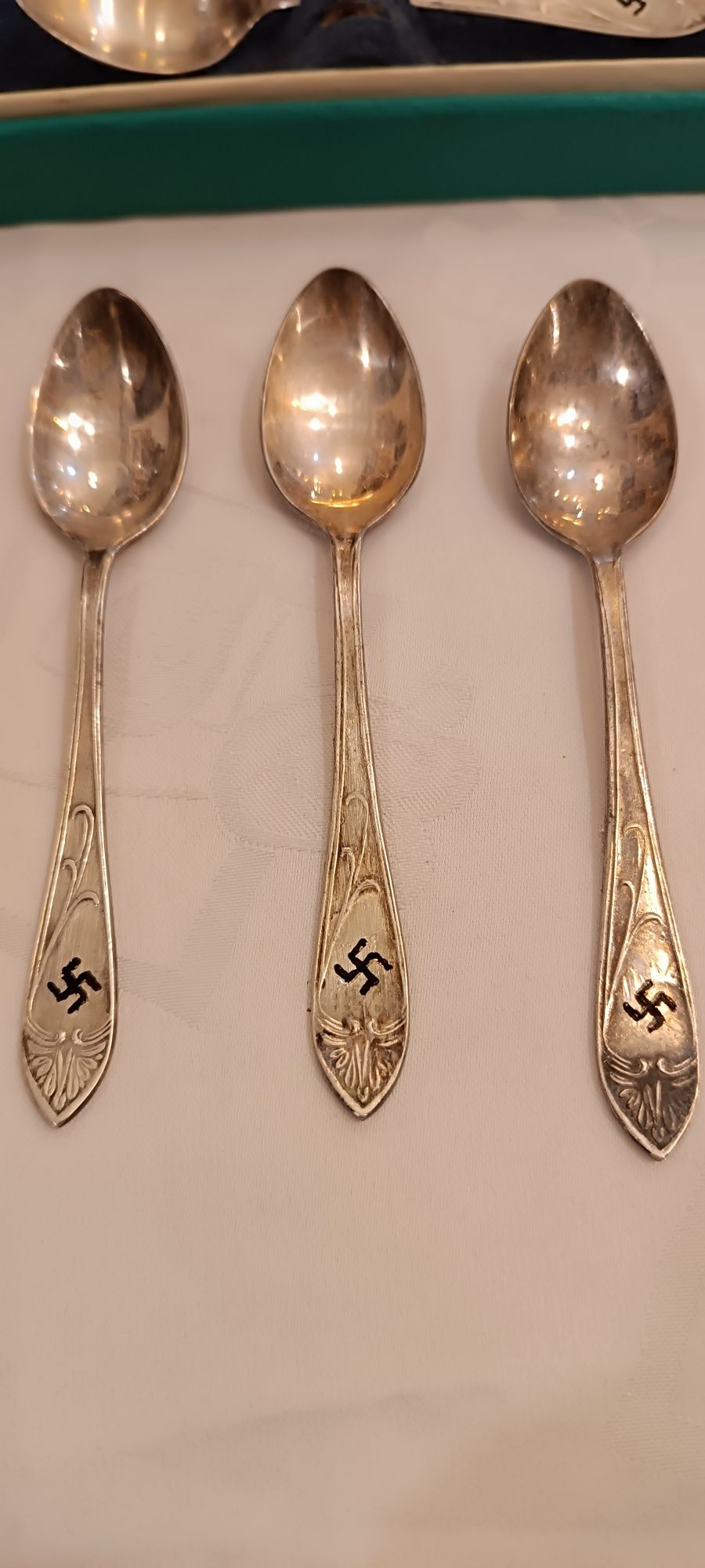 Komplet łyżeczek, kantyna oficerska, etui III Rzesza