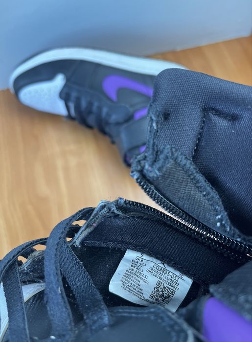 Кроссовки Air Jordan 1 Hi Flyease размер 42.5 оригинал кожаные чёрные