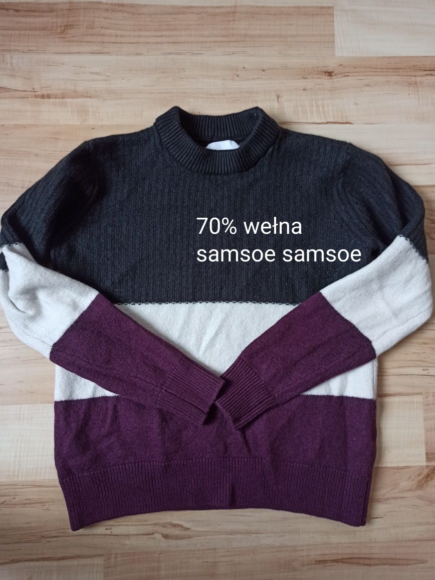 Sweter samsoe samsoe wełniany ciepły damski S norweska marka