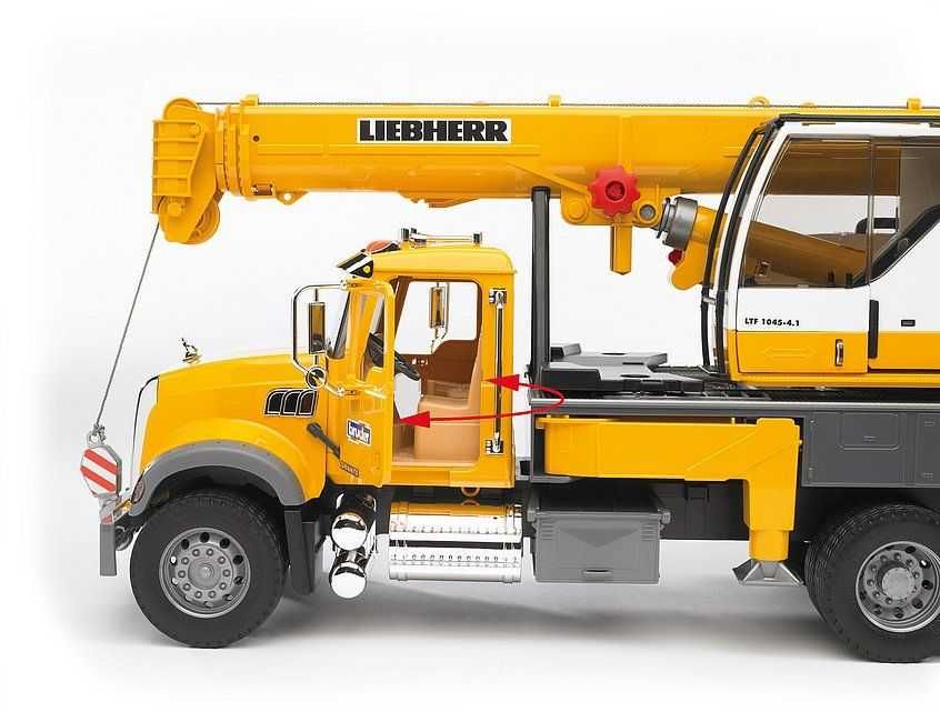 Zabawka Ciężarówka z dźwigiem Liebherr Mack Granite Bruder