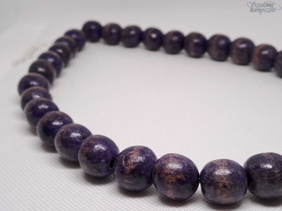 Korale drewniane fioletowe #u42