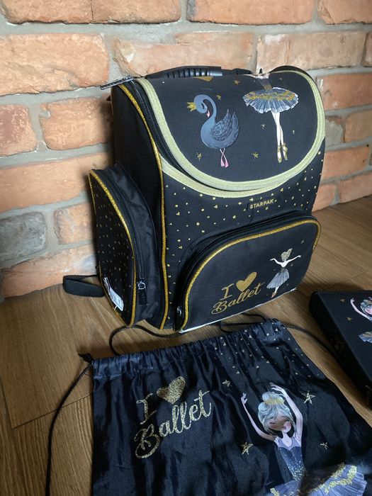 Tornister szkolny + piórnik i worek baletnica