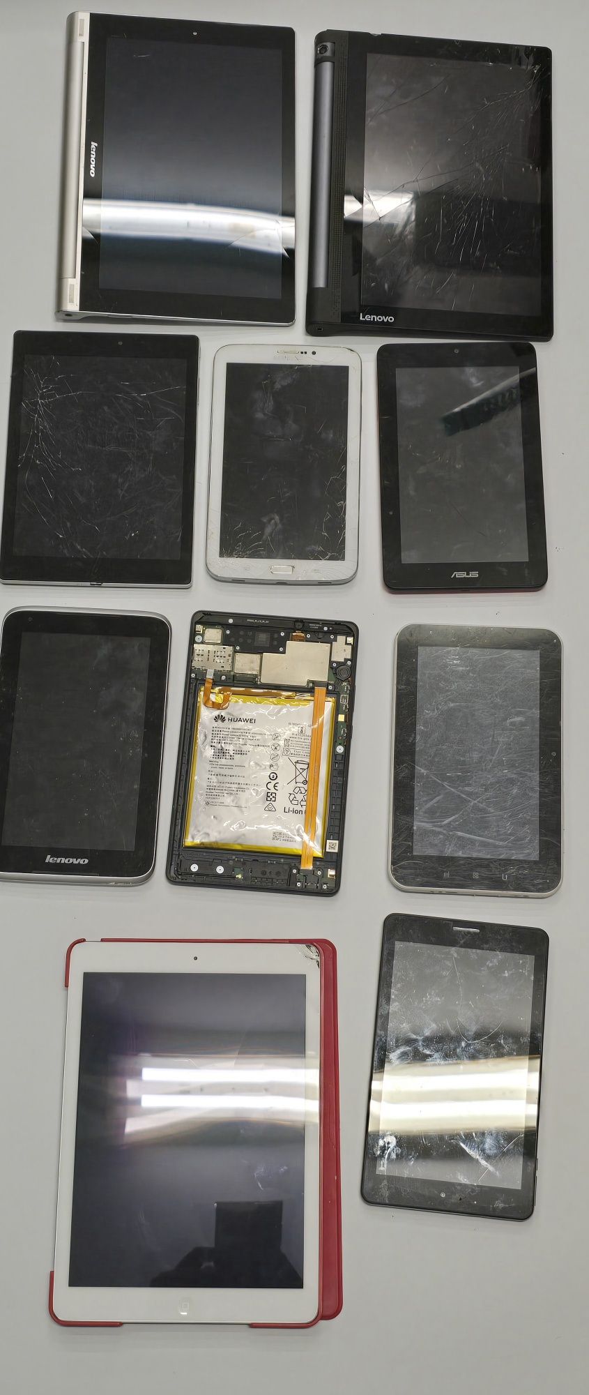 Tablety na części do naprawy 10 sztuk  IPad Lenovo Samsung Huawei