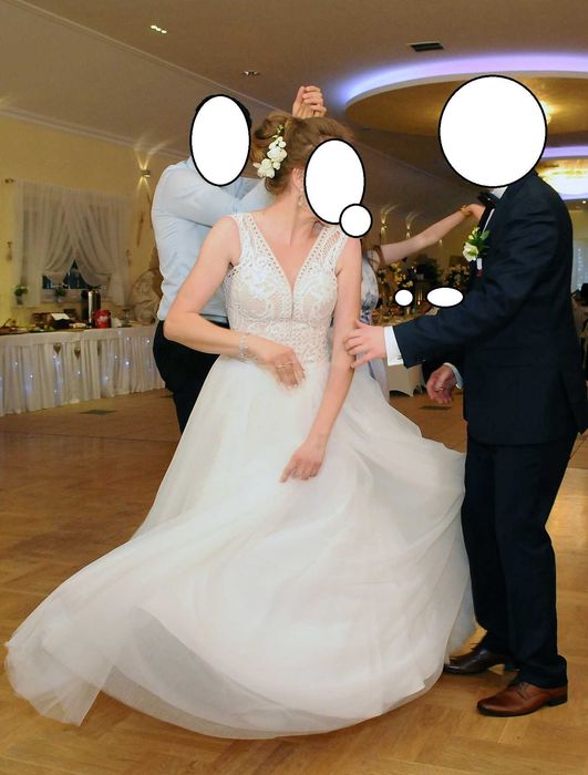 Suknia ślubna + welon r.38