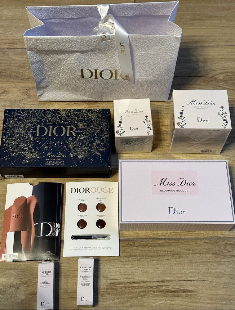 Zestaw Dior Nowe Perfumy Blyszczyk Świeca perły kąpielowe Sephora