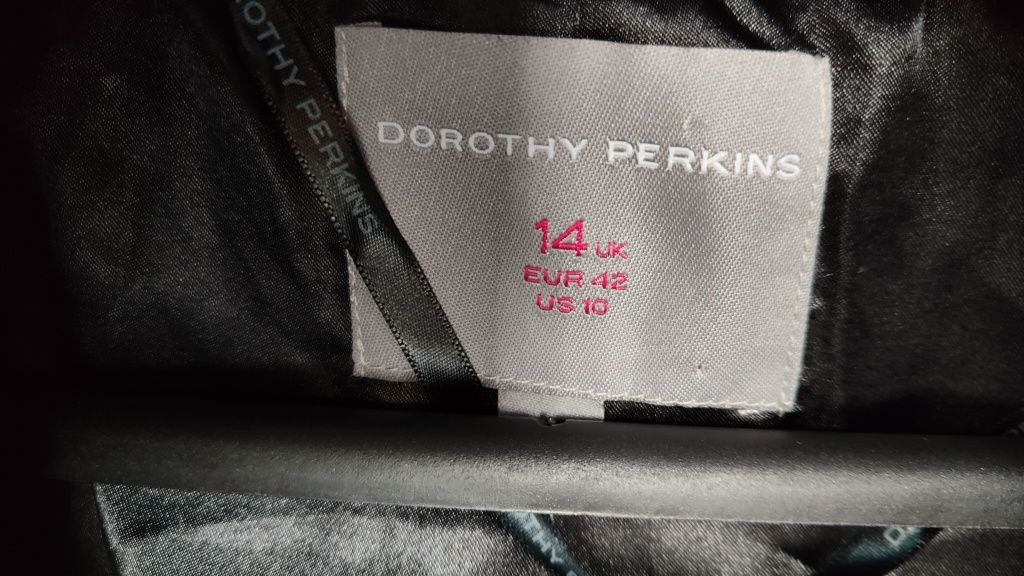 Czarne Futro, płaszcz Dorothy Perkins L/XL 42