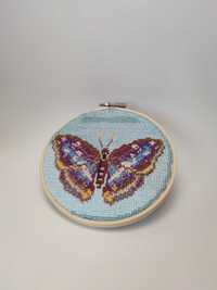 Motyl haft obraz rękodzieło handmade