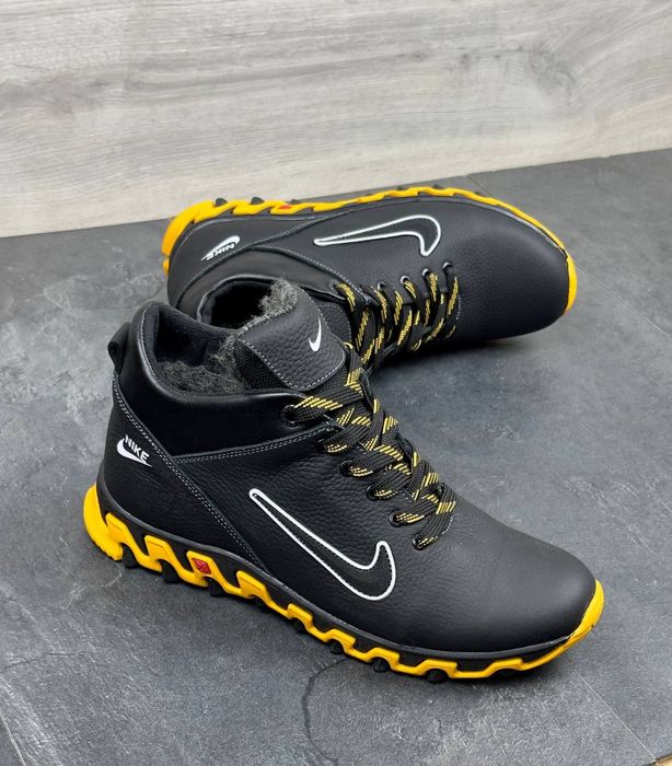 Кожаные ботинки для зимы (40-45) Мужская обувь утепленная