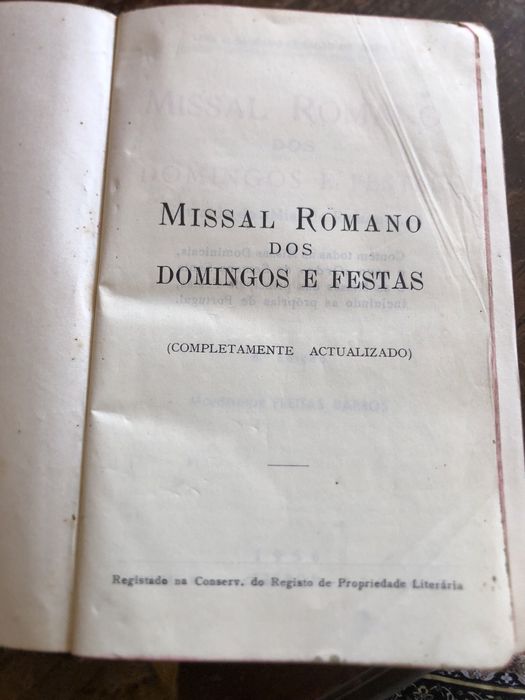 Missal Romano dos Domingos e Festas - Monsenhor Freitas Barros 1956