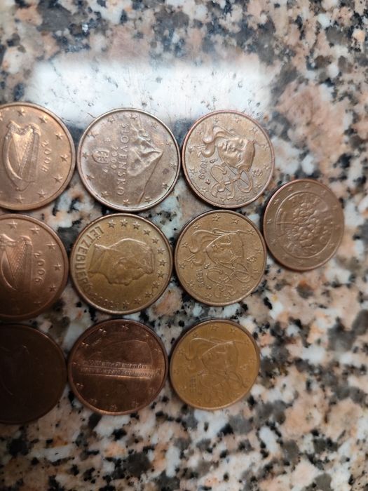 Moedas de 5 cêntimos algumas são raras