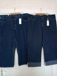 Новые джинсовые бриджи тёмно синие,р 44.