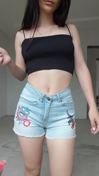 Шорти джинсові, середня посадка