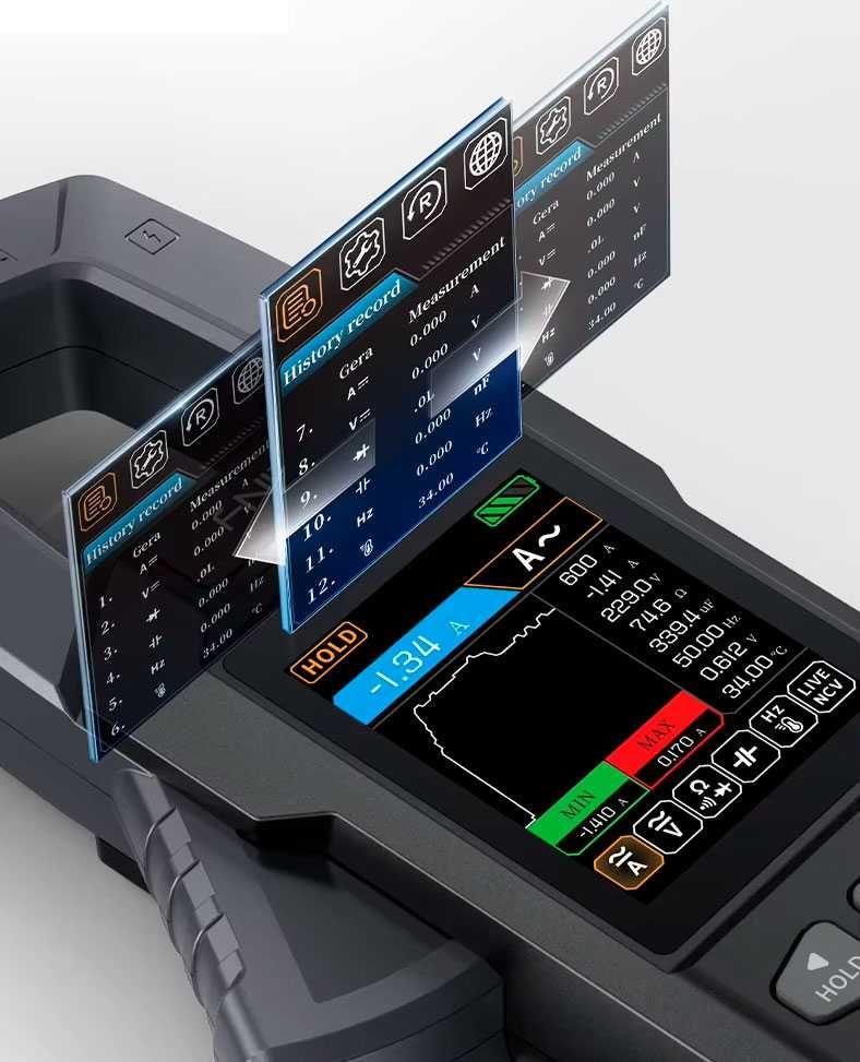 FNIRSI DMC-100 — професійні AC/DC кліщі-мультиметр 600А\10000В