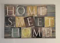 Home sweet home w brązach - nowoczesny obraz na płótnie
