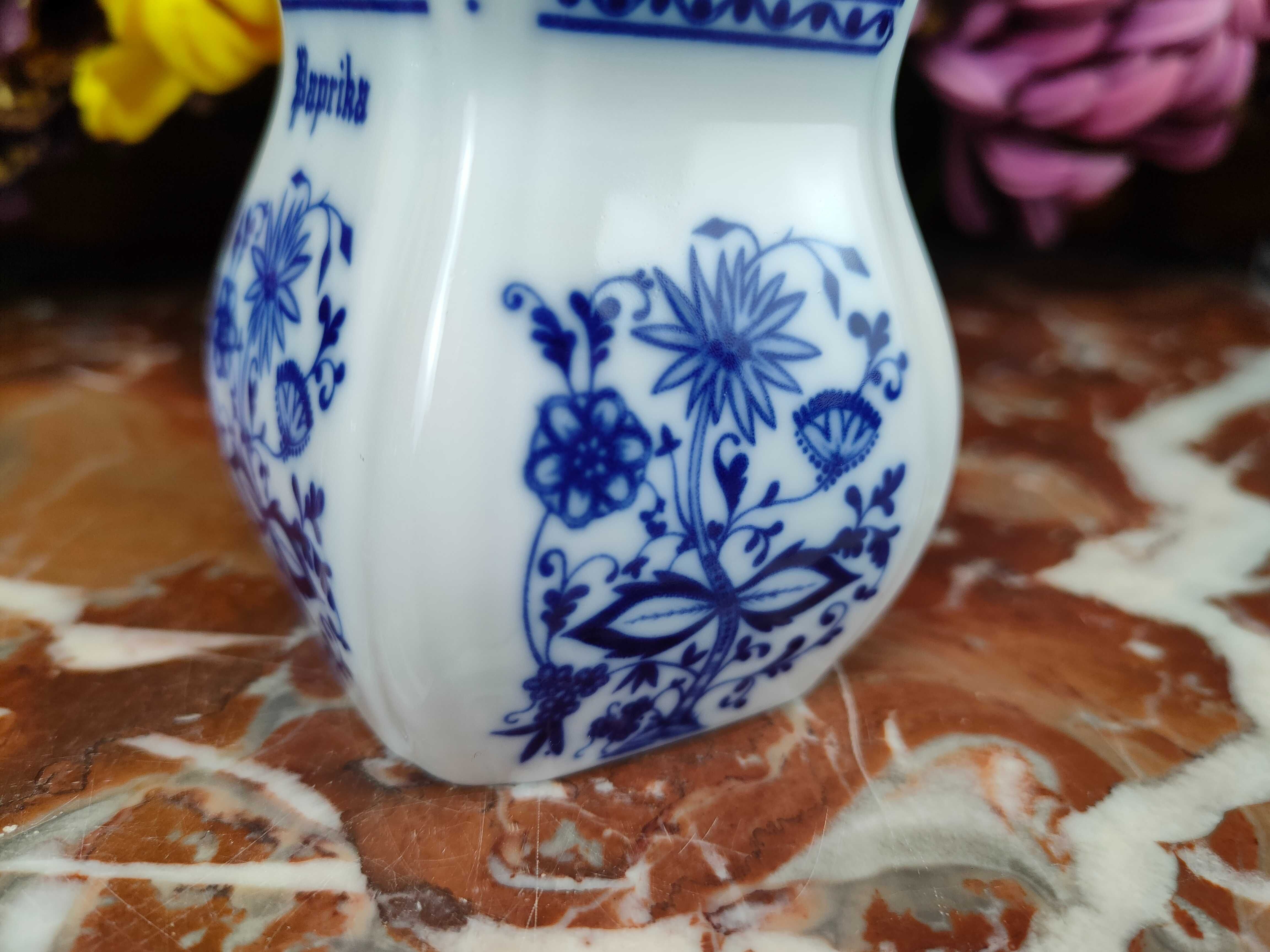 Mały porcelanowy pojemnik - Paprika - Wzór cebulowy - 130ml - Inglasur