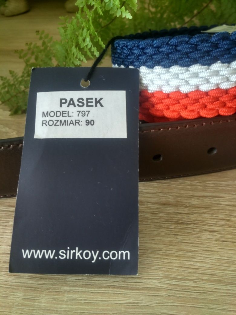 Nowy pasek męski 90 pleciony z klamrą Dzień Ojca/prezent