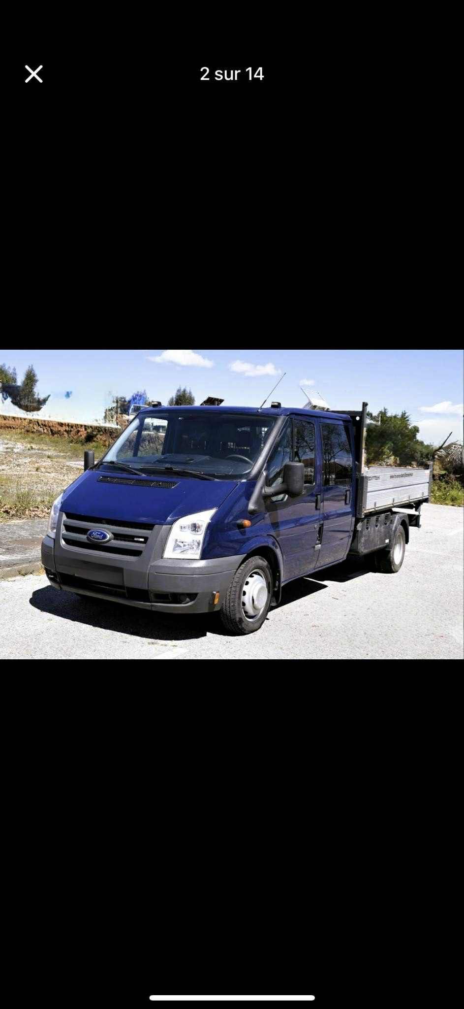 Ford Transit 350L 2.4 TDCI 2007 caixa aberta com basculante
