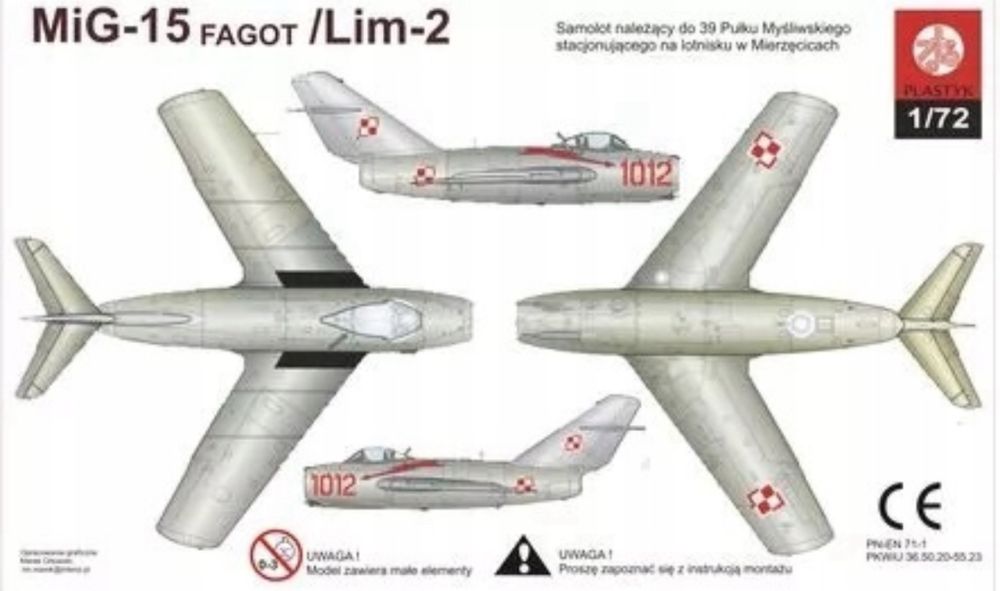 Model do sklejania samolot Mig-15 Fagot/Lim-2, Plastyk S067