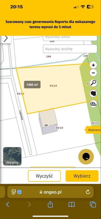 Sprzedam działkę Mieszki Atle 1465m2