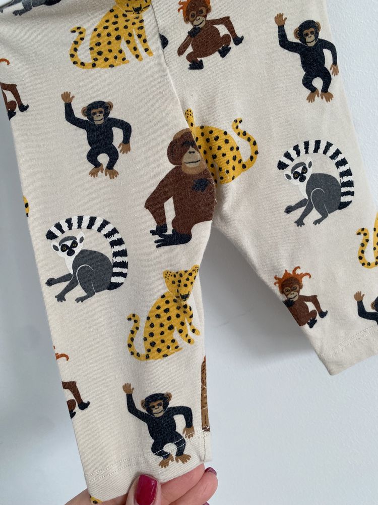 Legginsy lindex małpy leopardy 56 beżowe brązowe