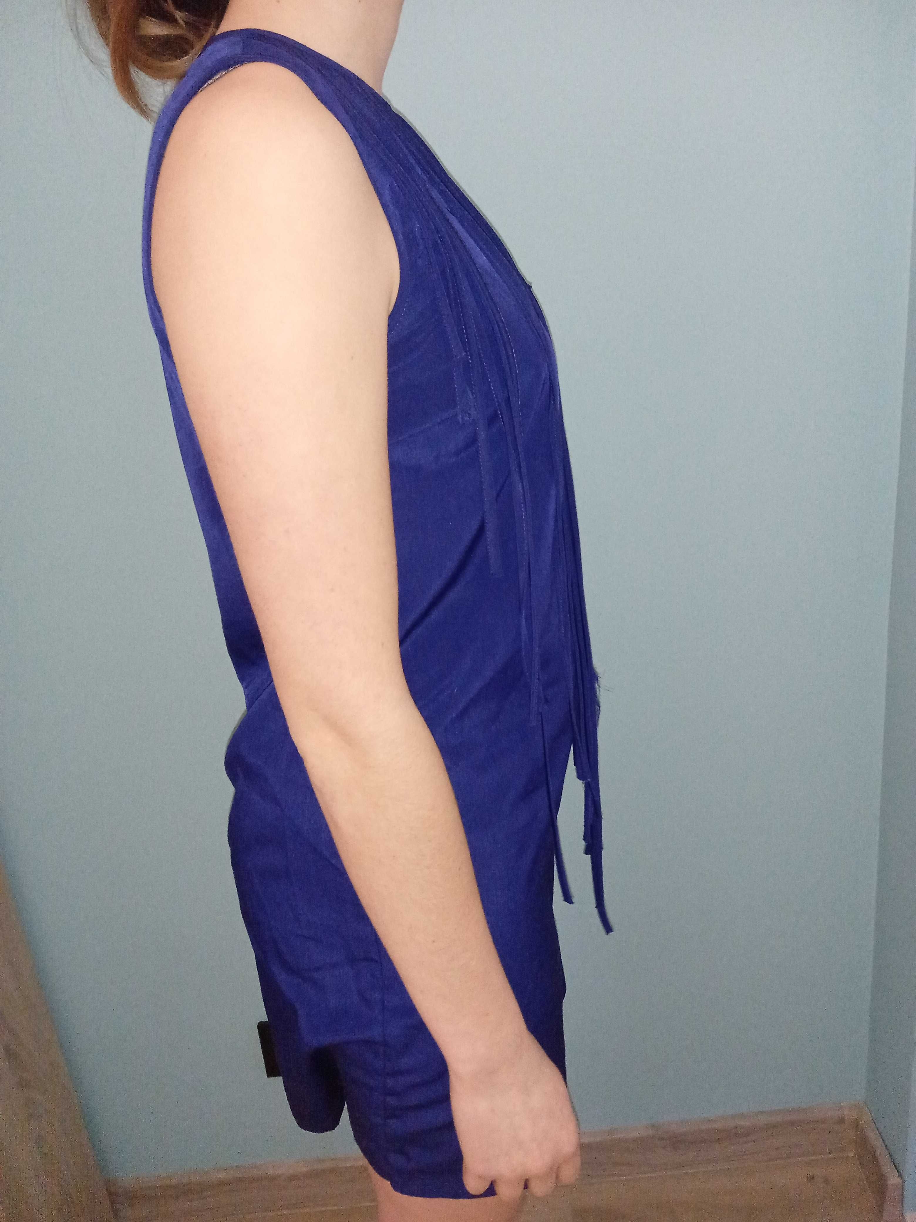 Chabrowa niebieska granatowa sukienka ZARA rozmiar XS (34)