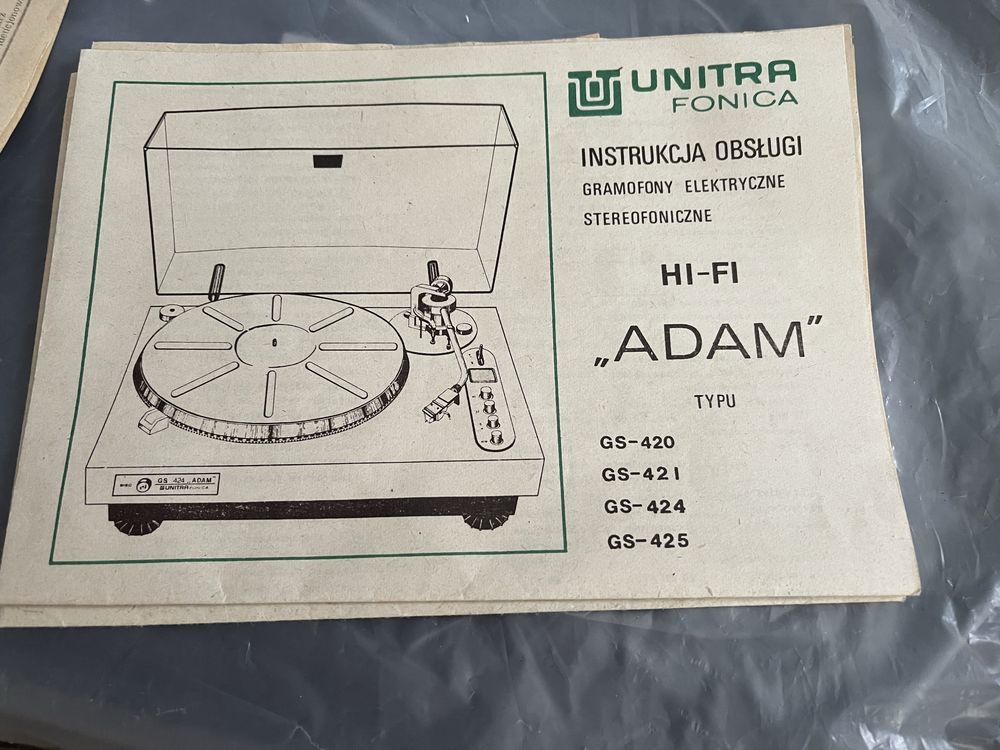 NIEUŻYWANY gramofon unitra adam gs 424