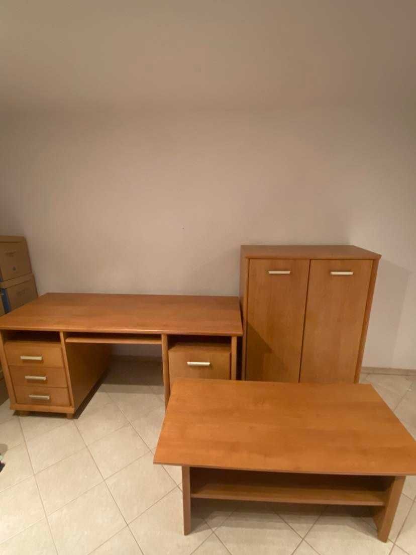 Komplet mebli: biurko, komoda, ława
