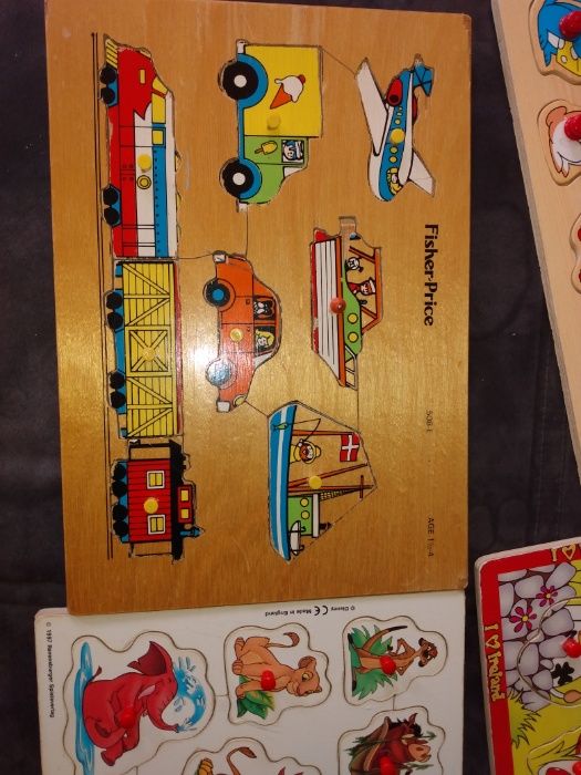 Fischer Price i inne puzzle drewniane