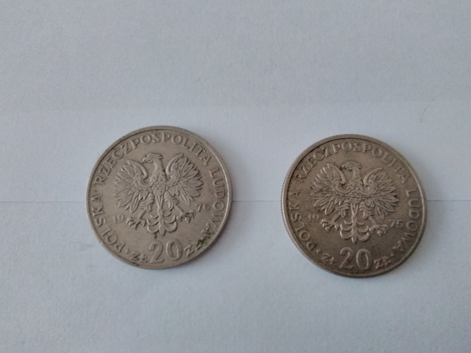 Monety, moneta 20zł Nowotko z czasów PRL-u dwie bez znaku mennicy