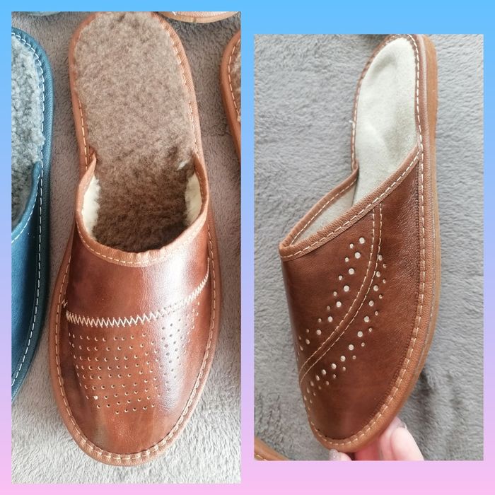 Nowe męskie pantofle z kożuchem  i profilowane  43