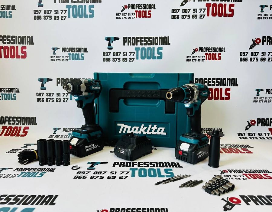 Makita 2/1 Ударний Гайковерт DTW500 + Безщітковий Шуруповерт DHP485BL