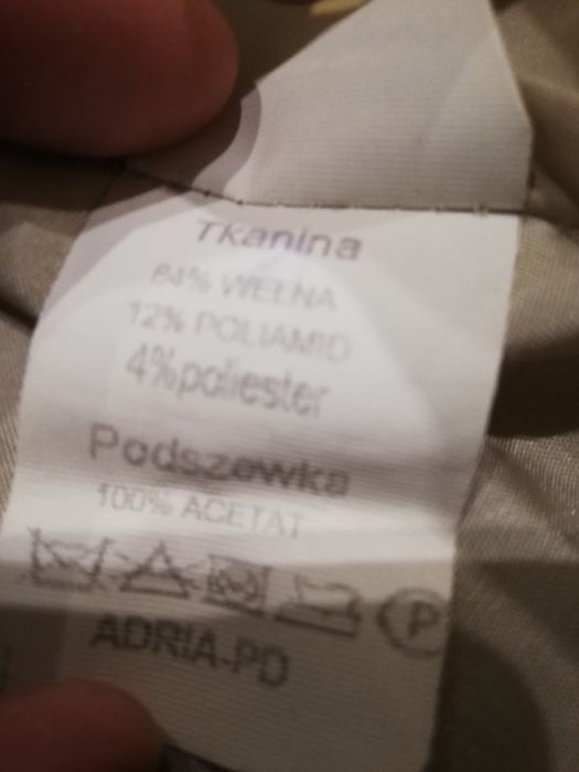 Płaszcz Zender wełniany beż melanż 36