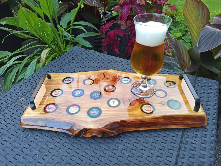 Taca Deska Do Serwowania Lite Drewno Z Żywicą