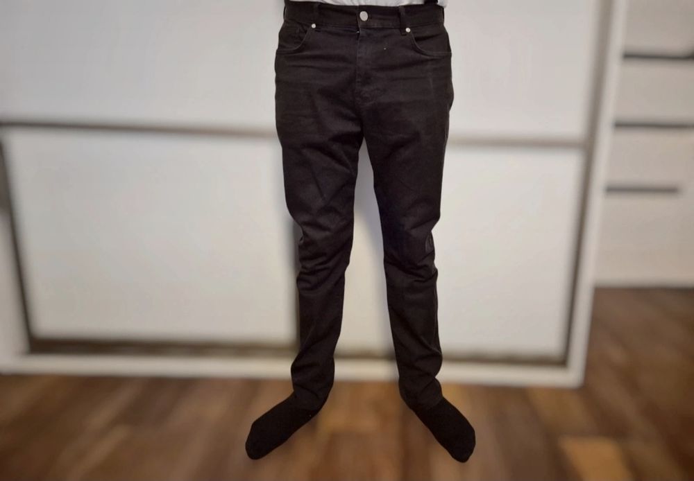 Spodnie czarne jeansy męskie H&M r. 32 bawełna