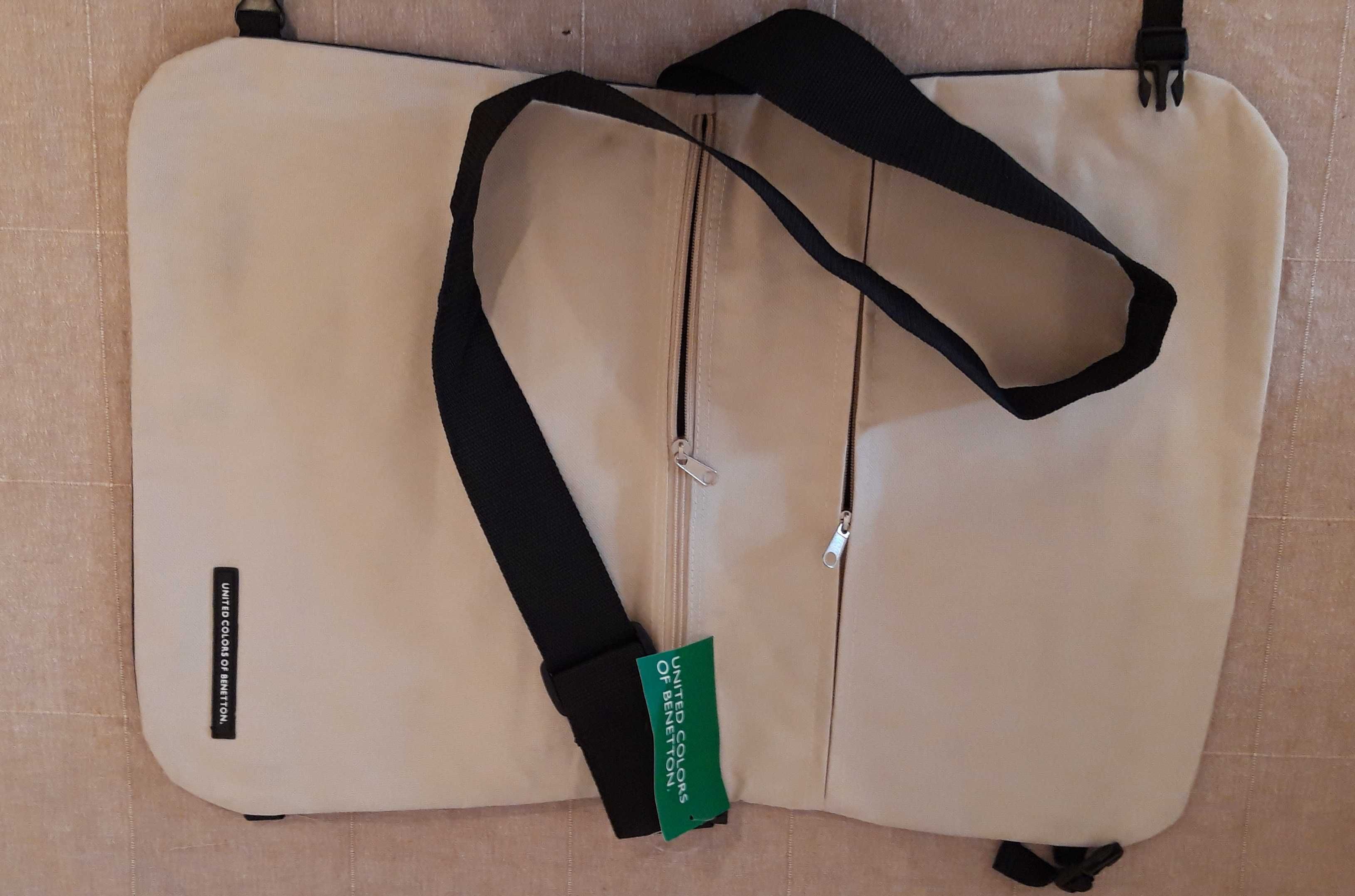 Dwustronna torba reporterska Benetton nowa z metką unisex
