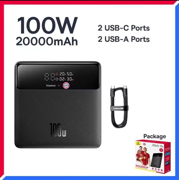 Новый Baseus Blade 20000 мА·ч — Powerbank 100W