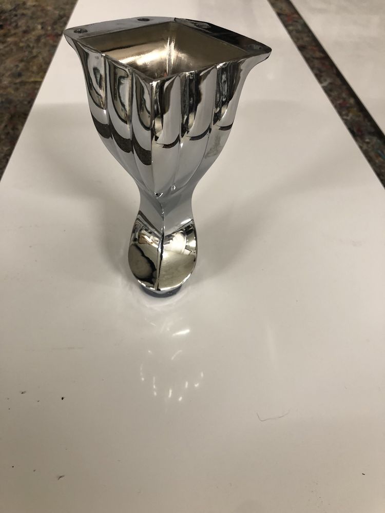 Noga ludwik chrom metalowa, biala