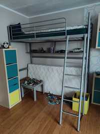 Łóżko piętrowe Ikea svarta + biurko + półka