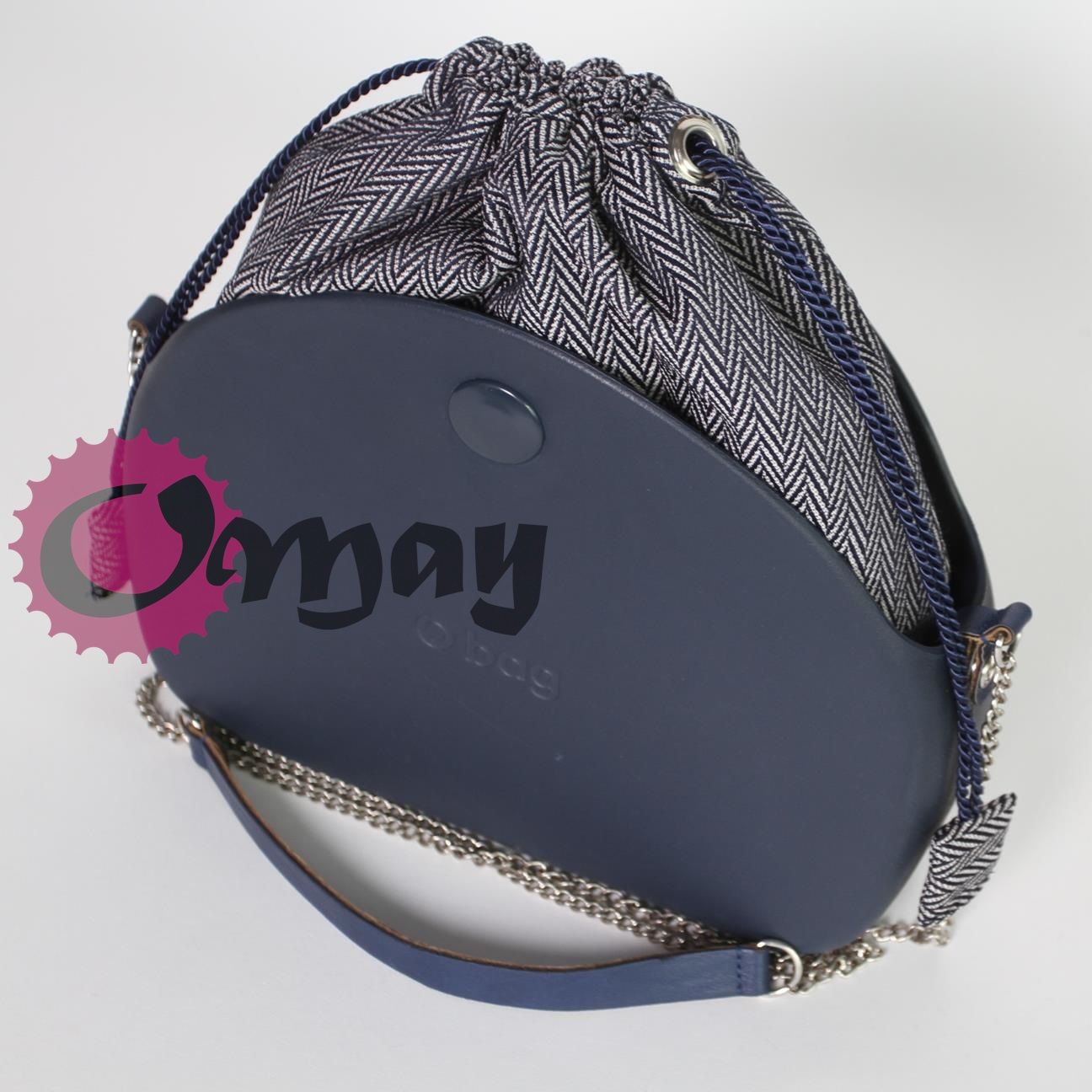 Granatowy organizer OBAG MOON LIGHT worek jodełka 2 kieszenie OMAY
