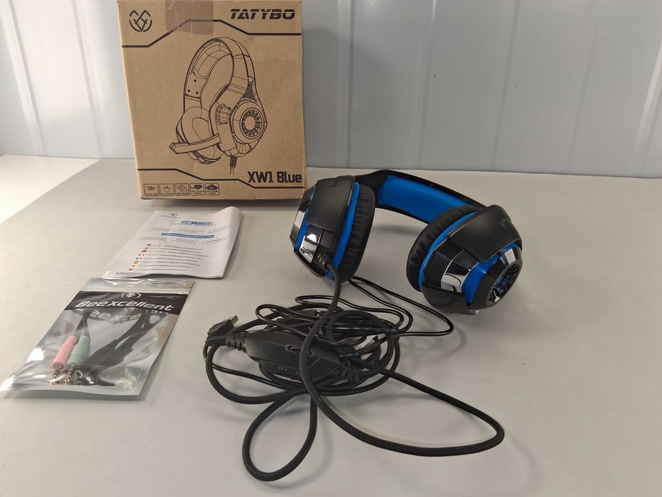 N118 Słuchawki Gamingowe Mikrofon TATYBO XW1 BLUE PS4 PC USB