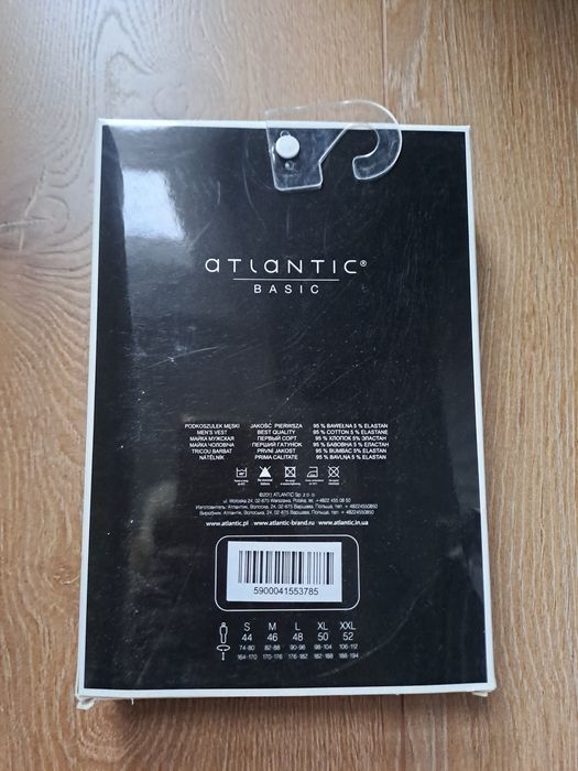 Podkoszulek męski Atlantic, rozmiar S, kolor czarny