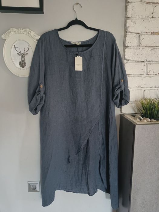Bluzka tunika lniana nowa