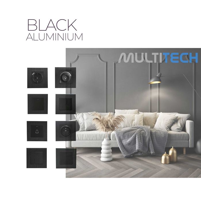 VIPLAST Gniazdo pojed Schuko USB A+C podtynk z ramką aluminiową Czarne