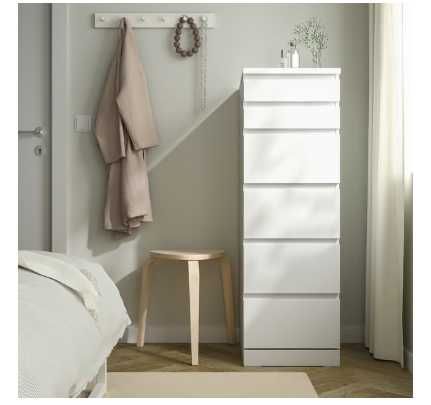 Vendo Cómoda c/6 gavetas, branco/vidro espelhado IKEA
