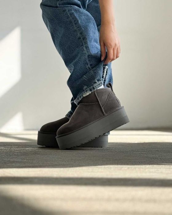 Угги/Угг/Уггі/Уги/Угі/UGG Australia Ultra Mini Platform Grey/Овчина