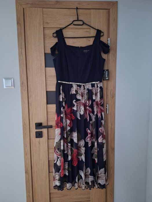 Nowa z metką granatowa sukienka Alexa B Nites rozmiar 40 L